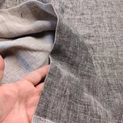Black natur - double sided linen fabric - 047Z