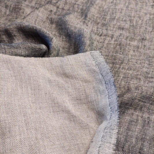 Black natur - double sided linen fabric - 047Z