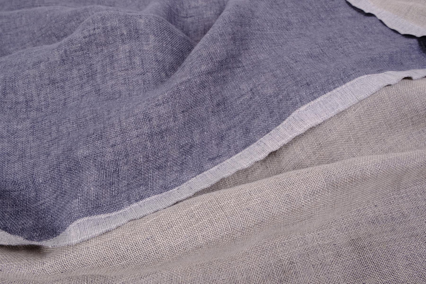 Grey natur - double sided linen fabric - 396D
