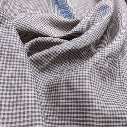 Pepita - pin - check in grey and natur -  linen fabric - 397M