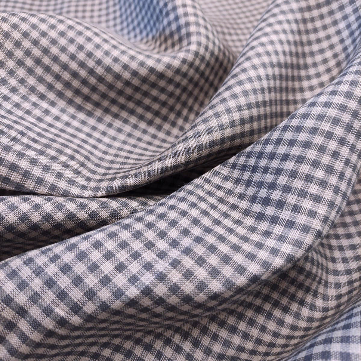 Pepita - pin - check in grey and natur -  linen fabric - 397M