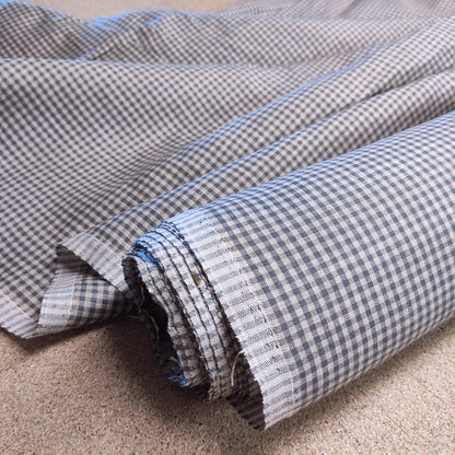 Pepita - pin - check in grey and natur -  linen fabric - 397M