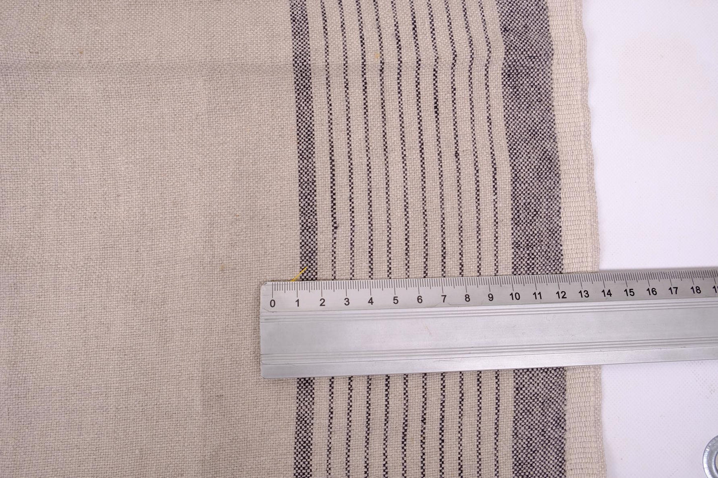 Vintage Belgian pattern - grey with various stripes - Linen fabric 787H