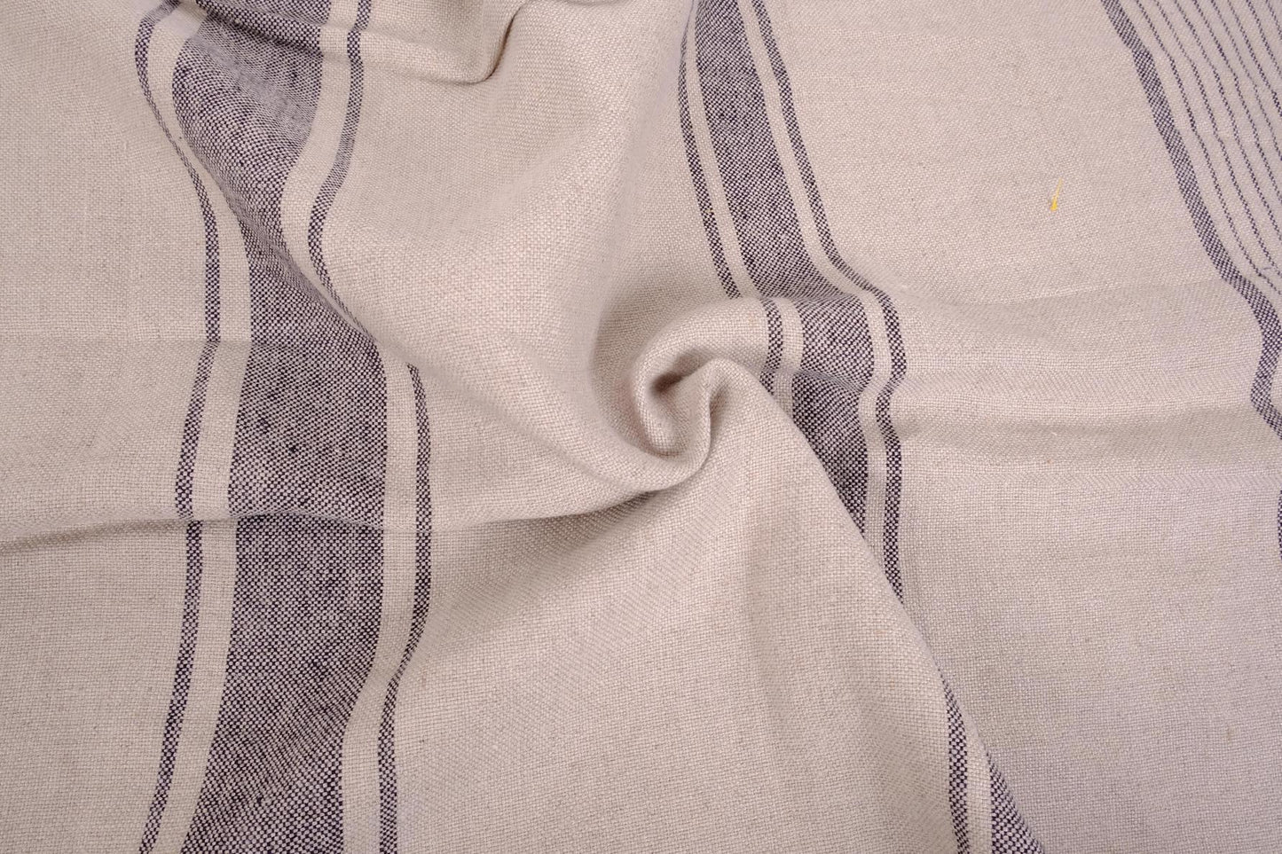 Vintage Belgian pattern - grey with various stripes - Linen fabric 787H