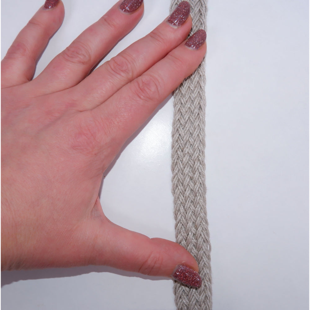 Braided flat linen rope - natur 20mm - 1930G