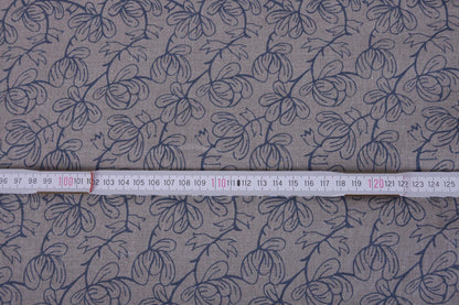 Flax flower print on natural - 989P