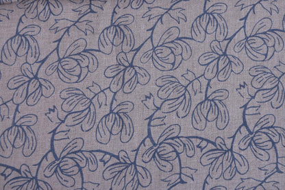 Flax flower print on natural - 989P