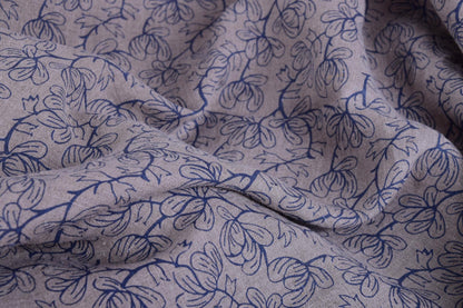 Flax flower print on natural - 989P