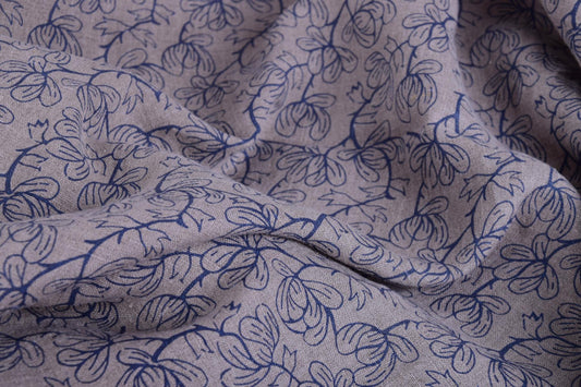 Flax flower print on natural - 989P