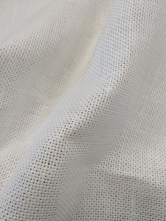 AIDA fabric - Basket weave - white - linen fabric - 243H