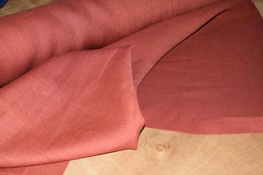 Ochra red - linen fabric - 470A