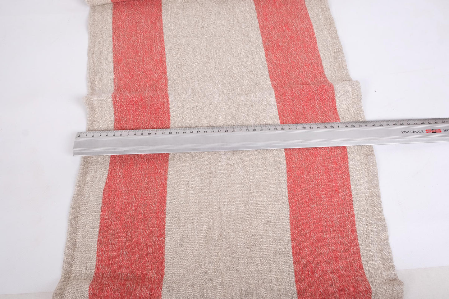 Red natur  - sack weave - linen fabric - Tuscany - 033A
