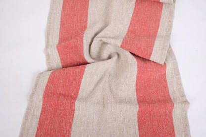 Red natur  - sack weave - linen fabric - Tuscany - 033A