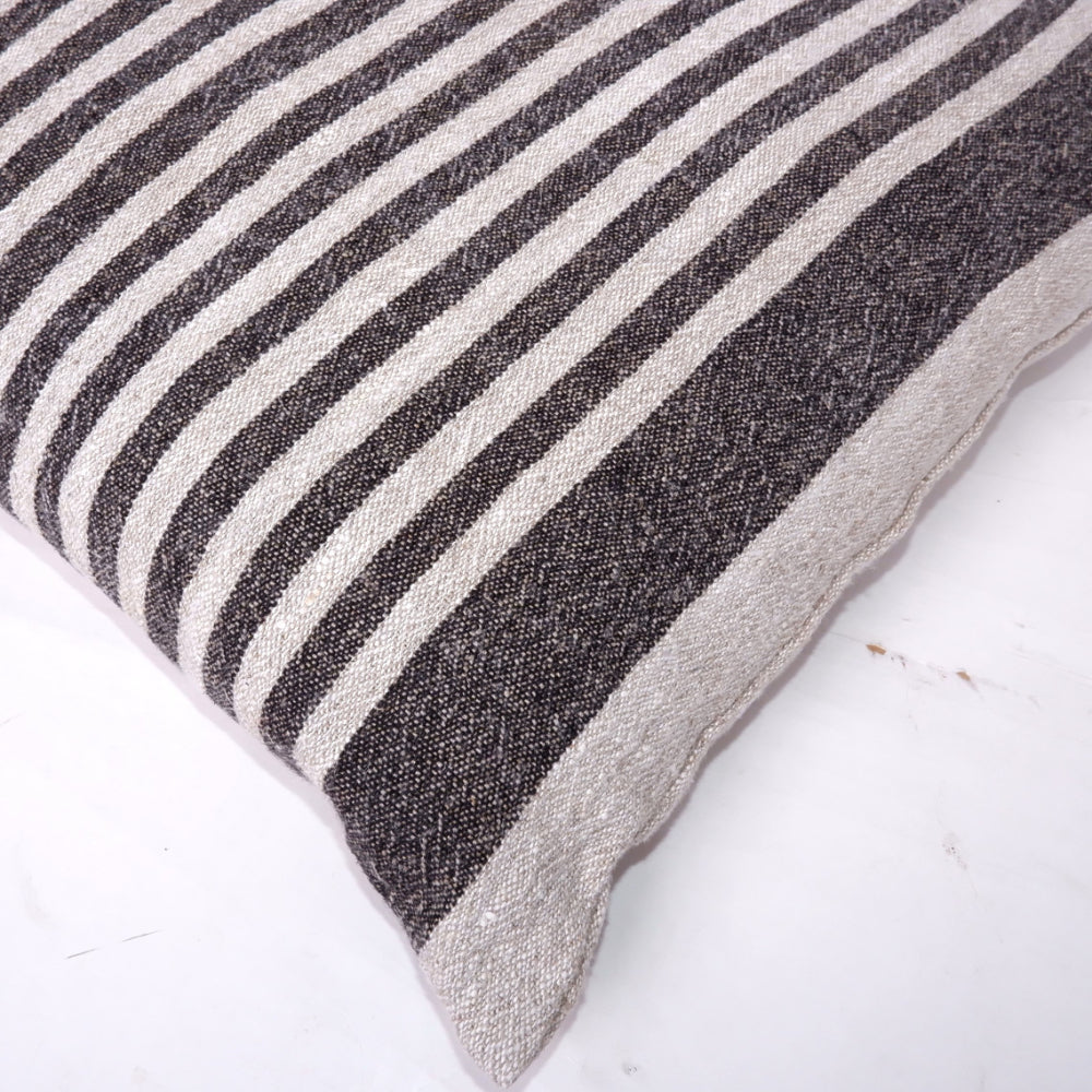 Black Striped - Provence - heavy linen pillowcase