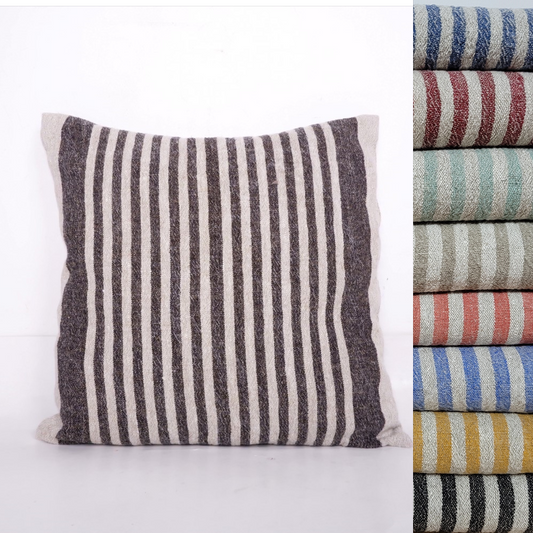 Black Striped - Provence - heavy linen pillowcase