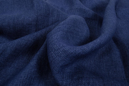 Wool Linen blend fabric - blue - 960V