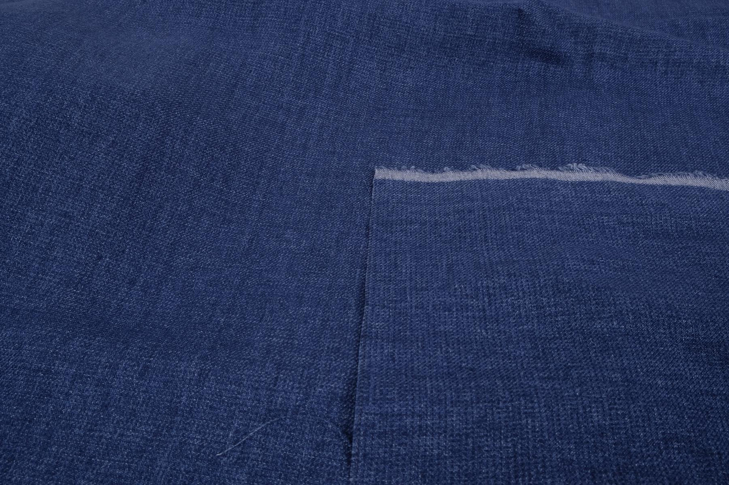 Wool Linen blend fabric - blue - 960V