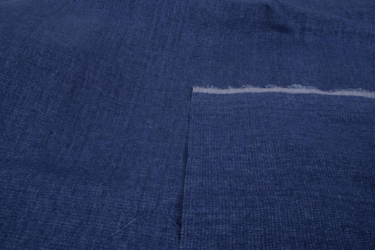 Wool Linen blend fabric - blue - 960V