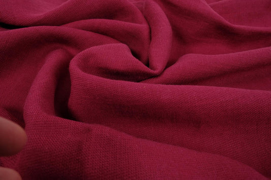 Wool Linen blend fabric - red - 058V