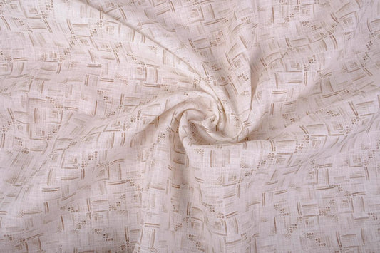 Graphic  print  on white linen - 9874P