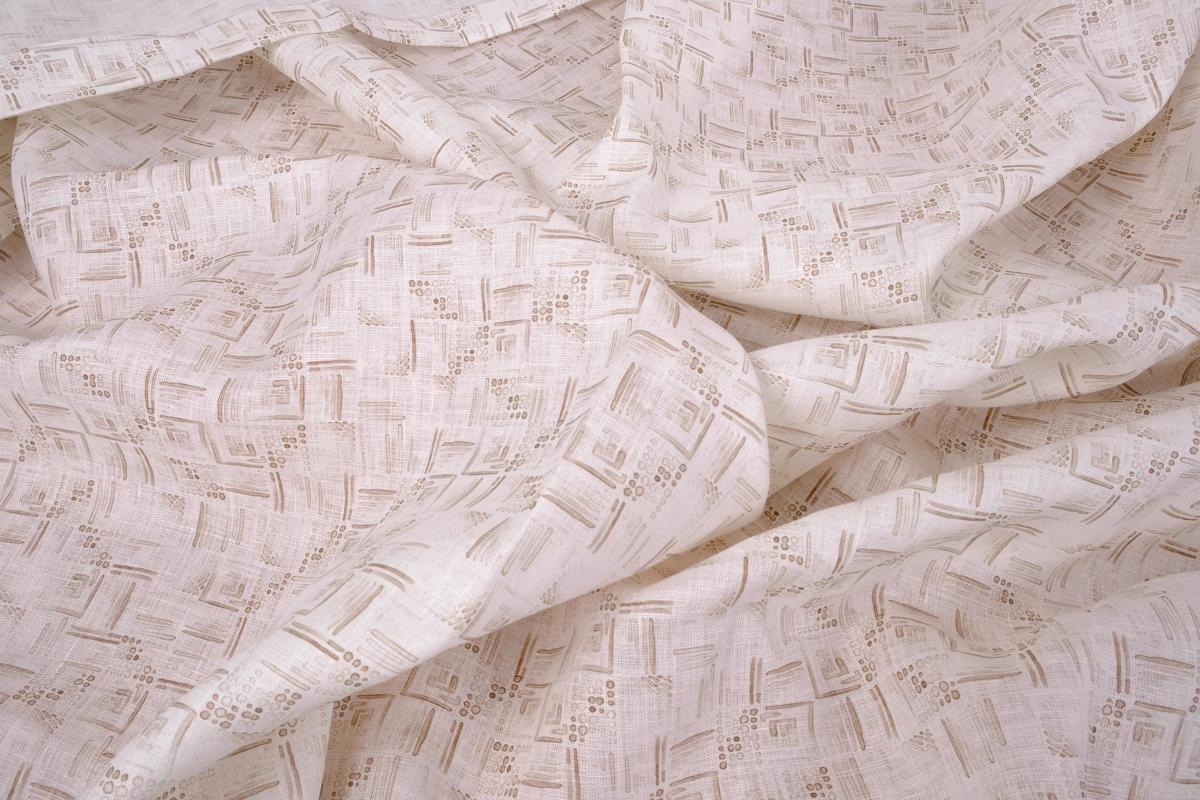 Graphic  print  on white linen - 9874P