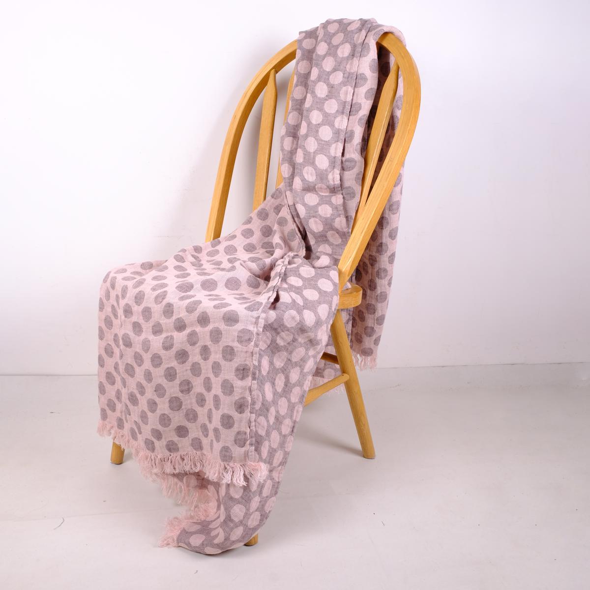 Pink dots - linen blanket