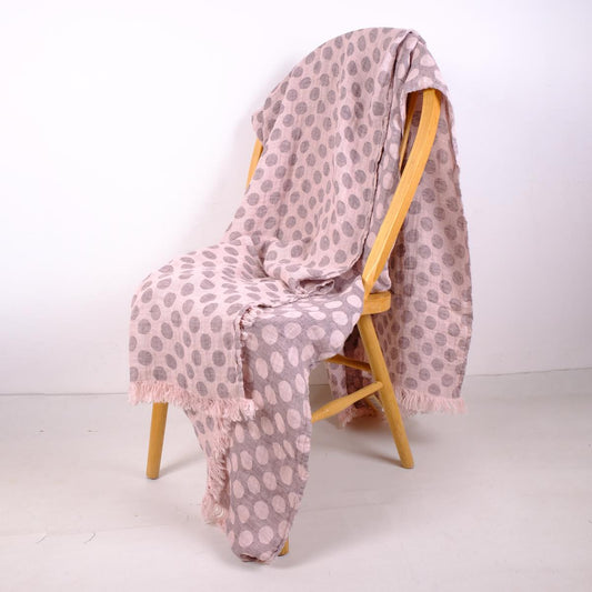 Pink dots - linen blanket