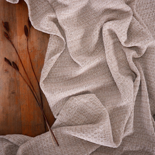 Natur  - Waffle Linen Bath Towel