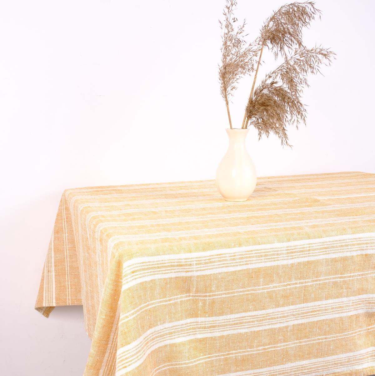 Yellow stripes - tablecloth