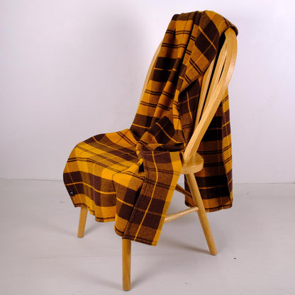Yellow brown  - linen blanket / beadspread