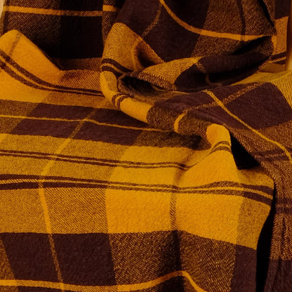 Yellow brown  - linen blanket / beadspread