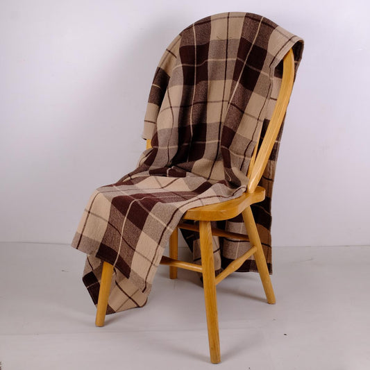 Brown  Beige - linen blanket / beadspread