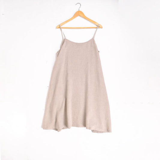 Natural linen slip dress