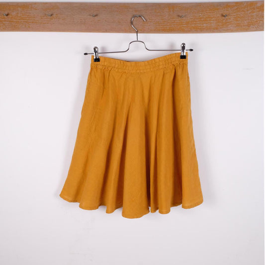 Yellow - linen skirt
