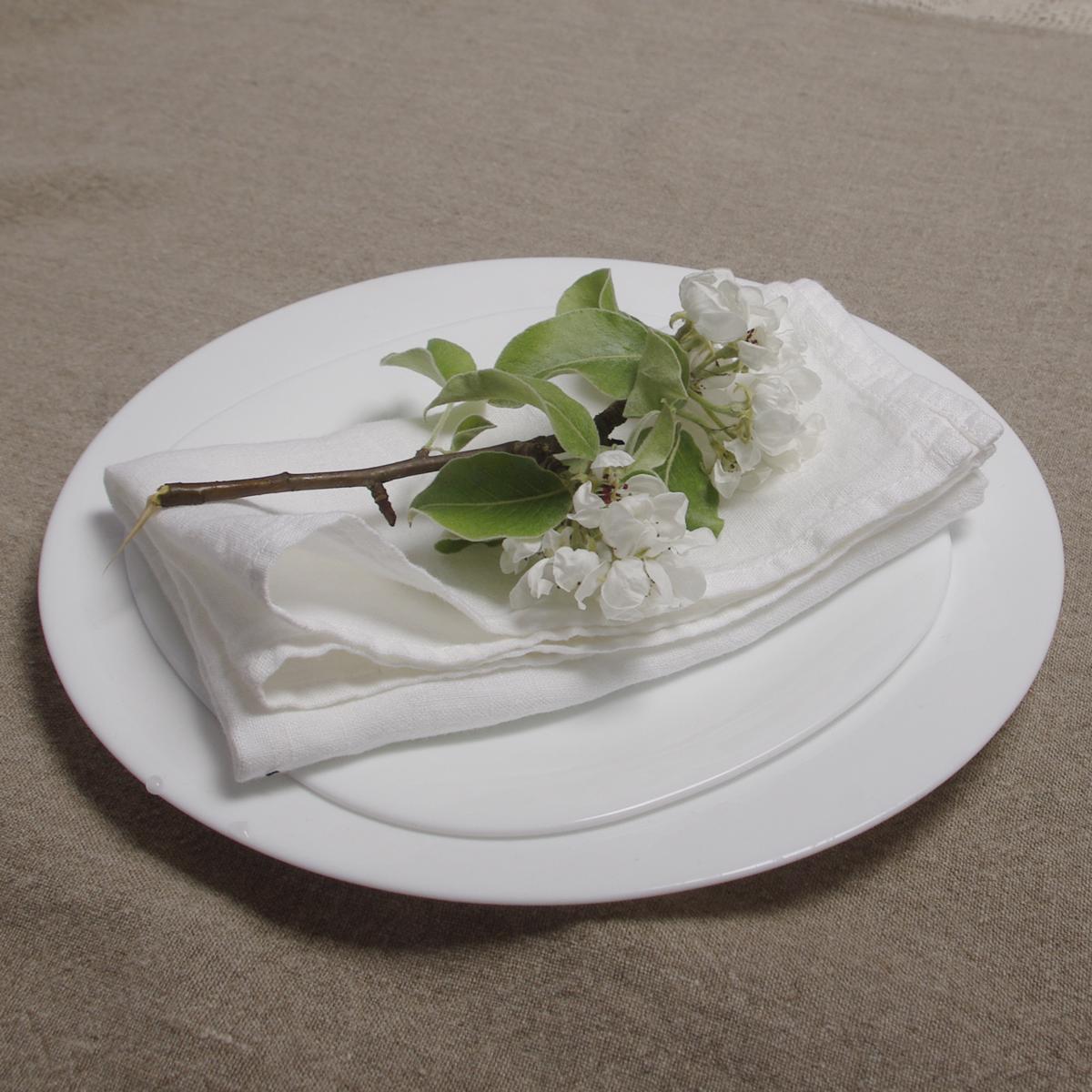 White - napkin -  washed