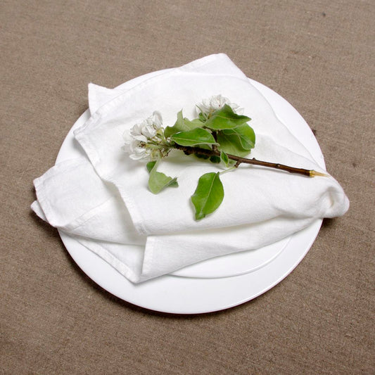 White - napkin -  washed