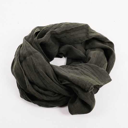 Green Military dark - Linen scarf