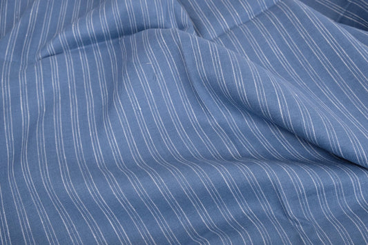 Striped light linen - blue - 066M