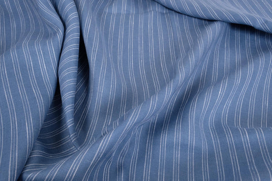 Striped light linen - blue - 066M
