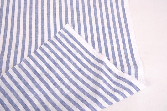 Striped light linen -white blue - 069M