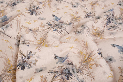Beige floral with butterflies print - 9901P