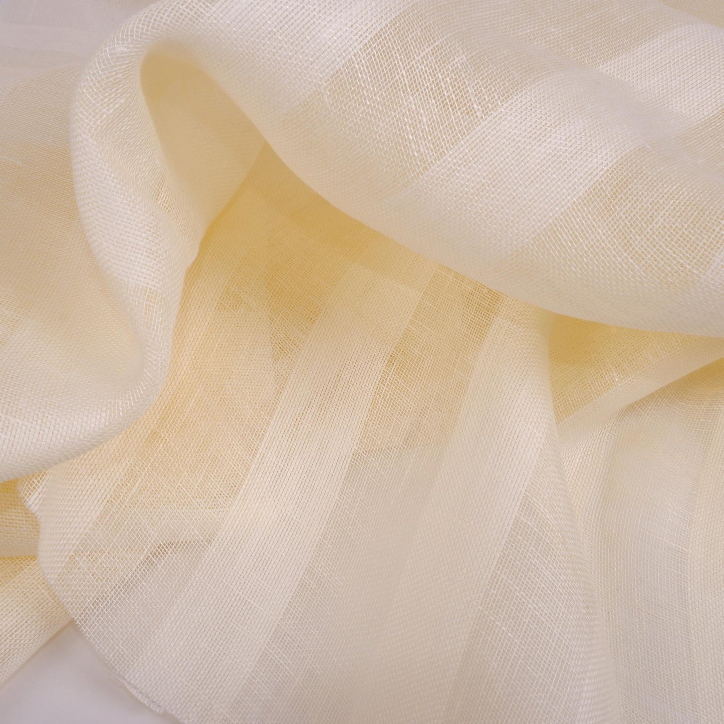 Sheer striped linen fabric - beige - wide - 9959P