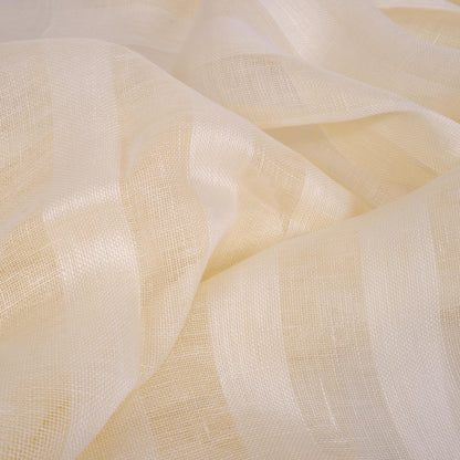 Sheer striped linen fabric - beige - wide - 9959P