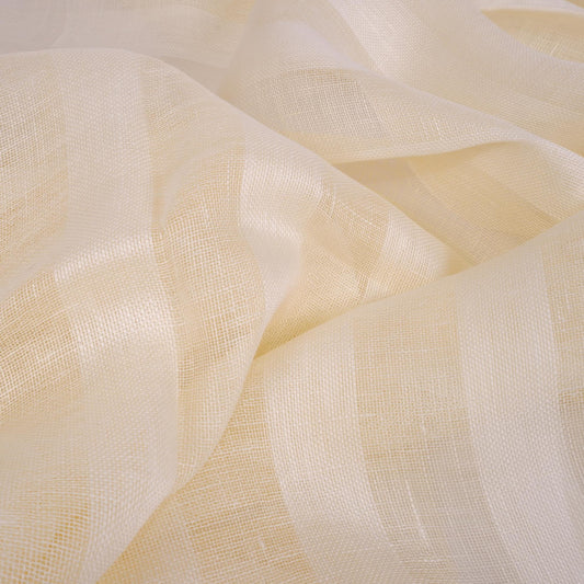 Sheer striped linen fabric - beige - wide - 9959P