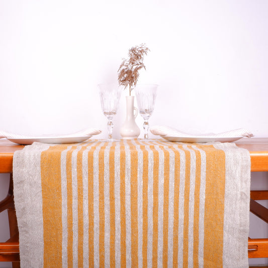 Yellow  - table runner - Provence -  washed