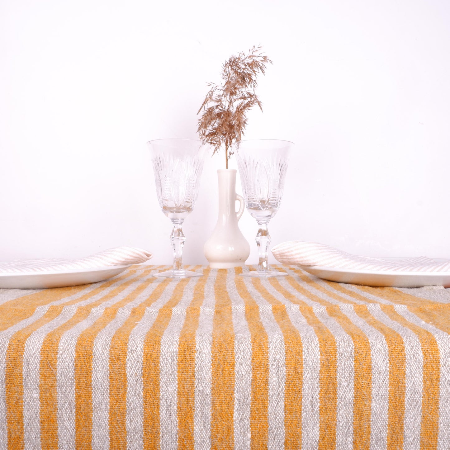 Yellow  - table runner - Provence -  washed