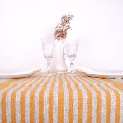 Yellow  - table runner - Provence -  washed
