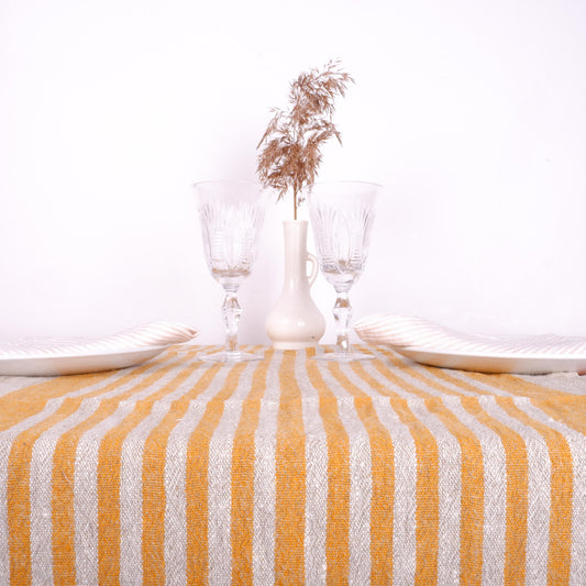 Yellow  - table runner - Provence -  washed