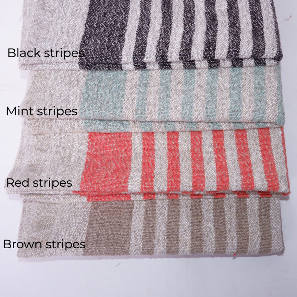 Natur linen napkin -yellow stripes -Provence
