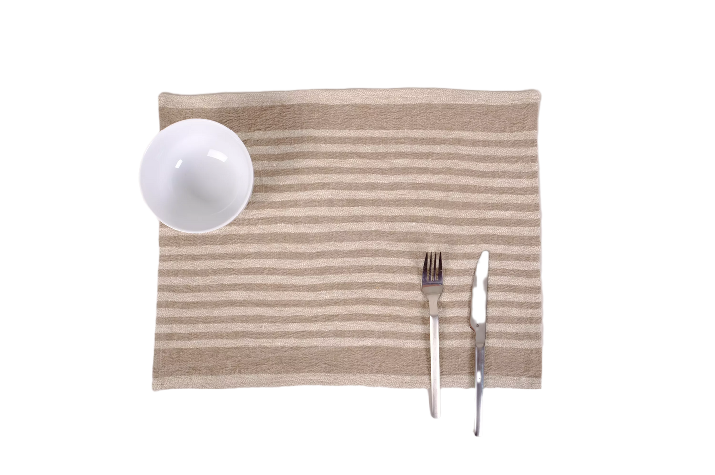 Natur linen napkin - brown stripes - Provence
